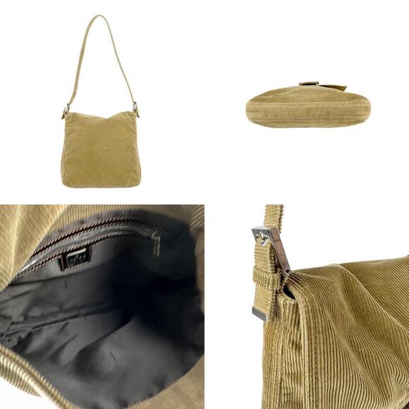 Fendi Corduroy Beige Shoulder Bag - Picture 3 of 5